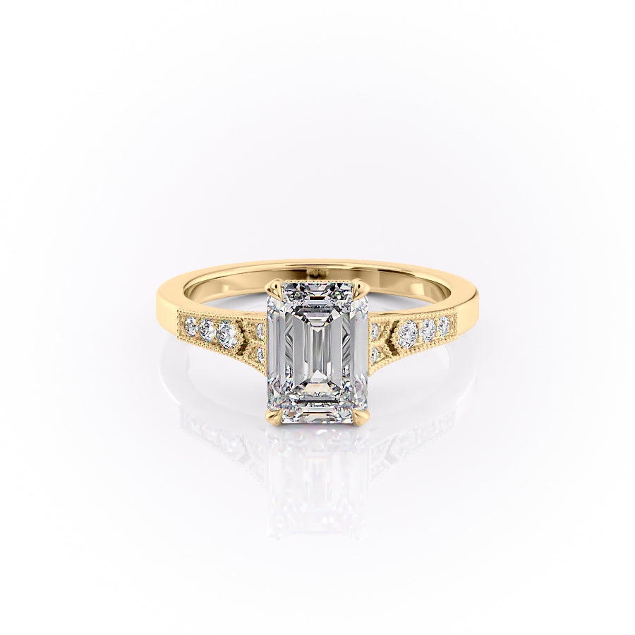 The Dianne Set With A 5 Carat Emerald Moissanite