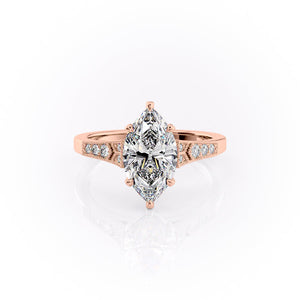 The Dianne Set With A 1 Carat Marquise Lab Diamond