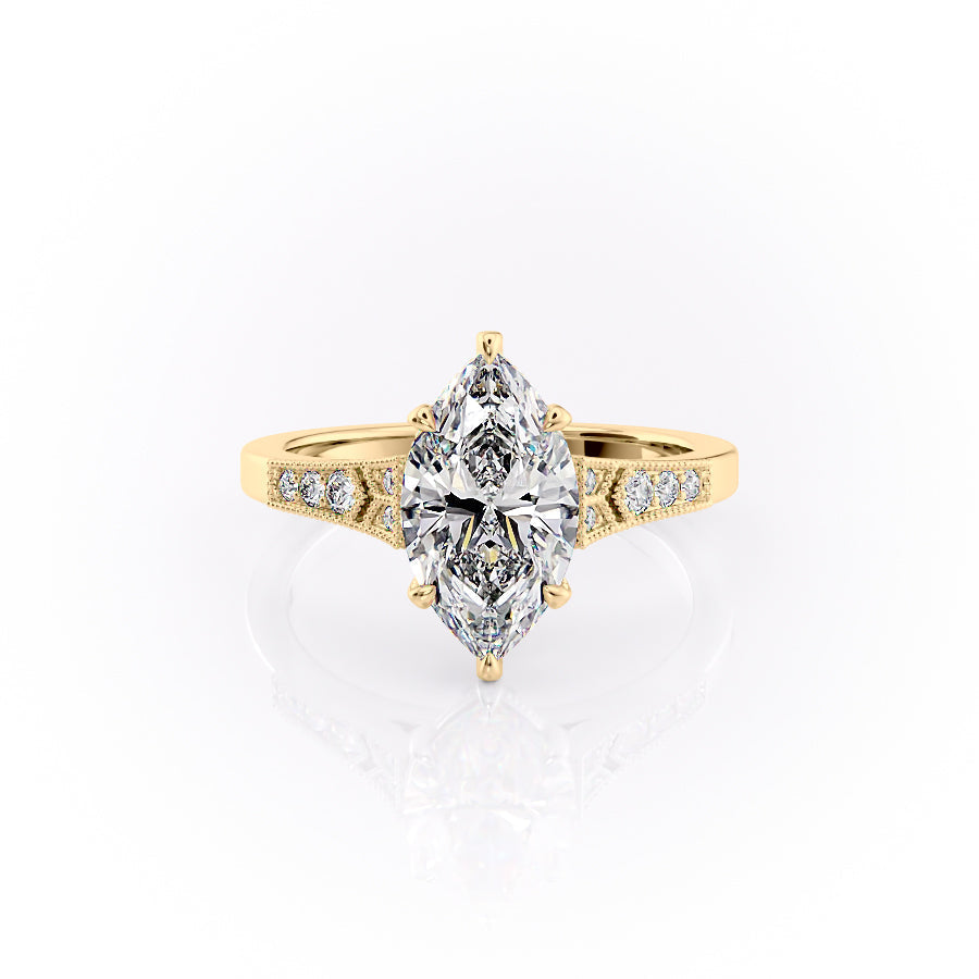 The Dianne Set With A 3.5 Carat Marquise Moissanite