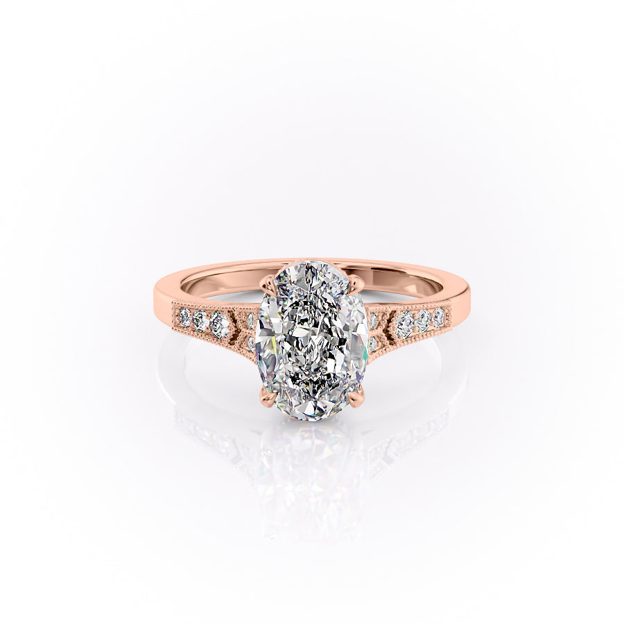 The Dianne Set With A 3.5 Carat Oval Moissanite
