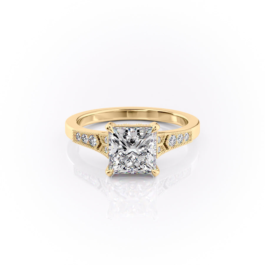 The Dianne Set With A 3 Carat Princess Moissanite