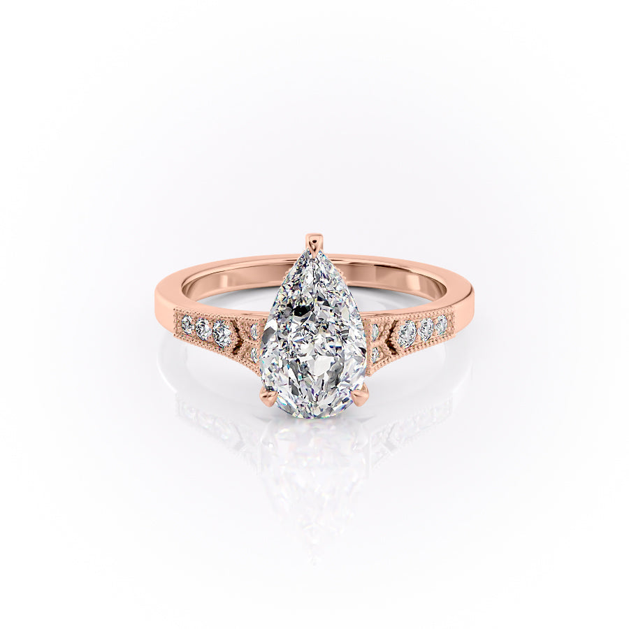The Dianne Set With A 1 Carat Pear Moissanite