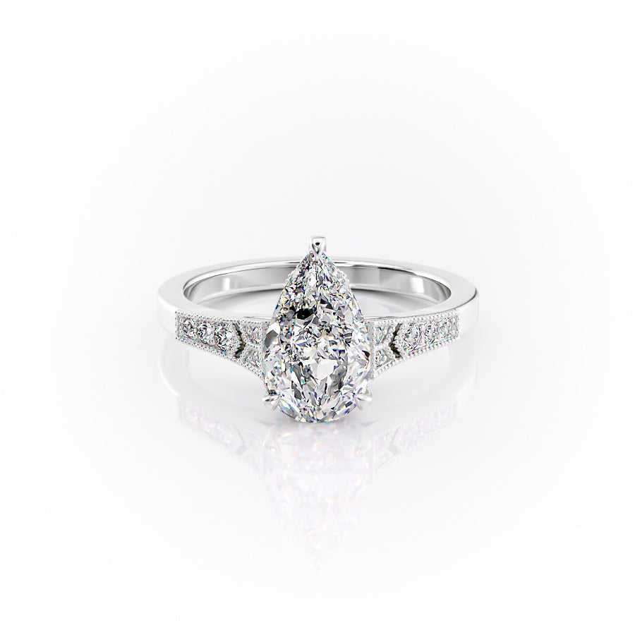 The Dianne Set With A 3 Carat Pear Moissanite