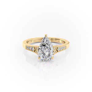 The Dianne Set With A 4.5 Carat Pear Moissanite