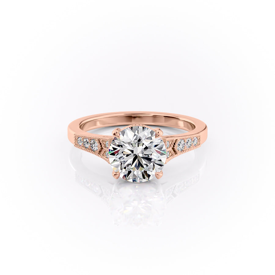 The Dianne Set With A 5 Carat Round Moissanite