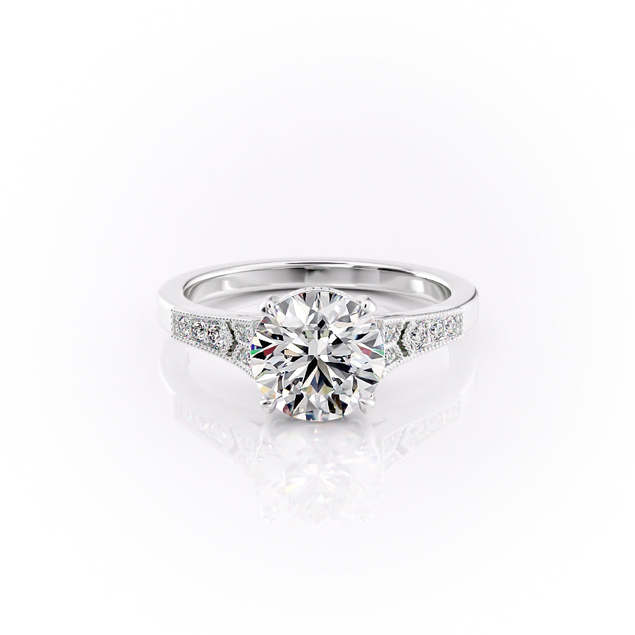 The Dianne Set With A 1 Carat Round Lab Diamond