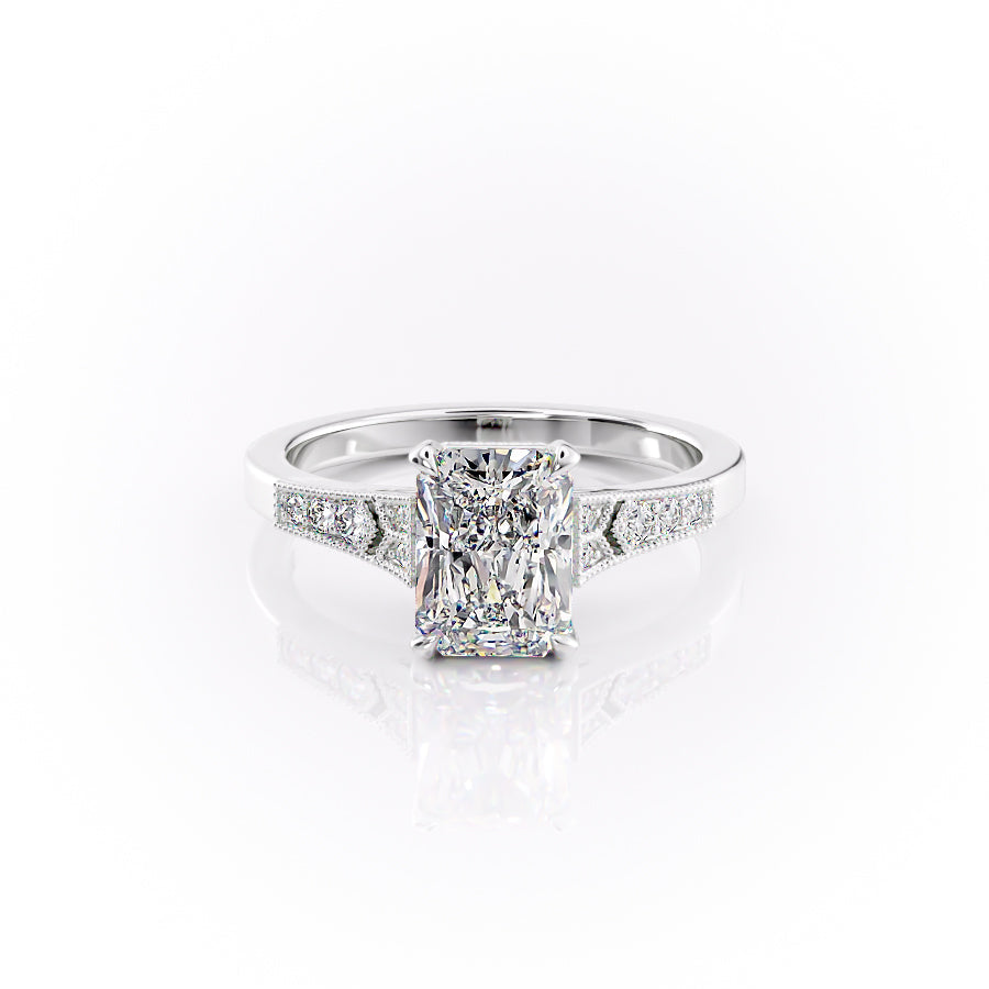 The Dianne Set With A 2.5 Carat Radiant Moissanite