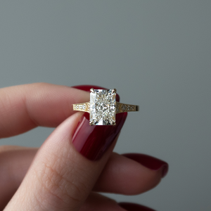 The Dianne Set With A 2.5 Carat Radiant Lab Diamond