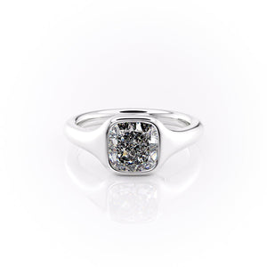 The Stella Set With A 1.5 Carat Cushion Moissanite