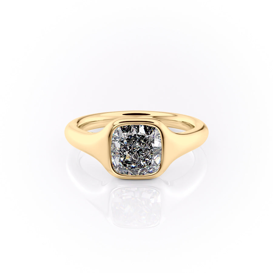 The Stella Set With A 5 Carat Cushion Moissanite