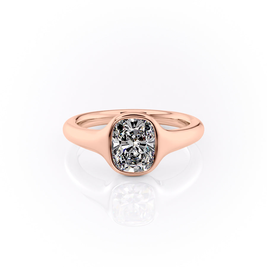 The Stella Set With A 3 Carat Elongated Cushion Lab Diamond