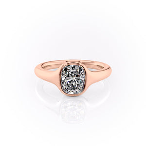 The Stella Set With A 2.5 Carat Elongated Cushion Lab Diamond