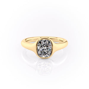 The Stella Set With A 3.5 Carat Elongated Cushion Moissanite