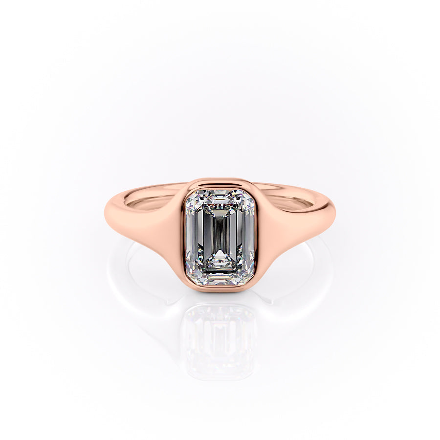 The Stella Set With A 2.5 Carat Emerald Moissanite