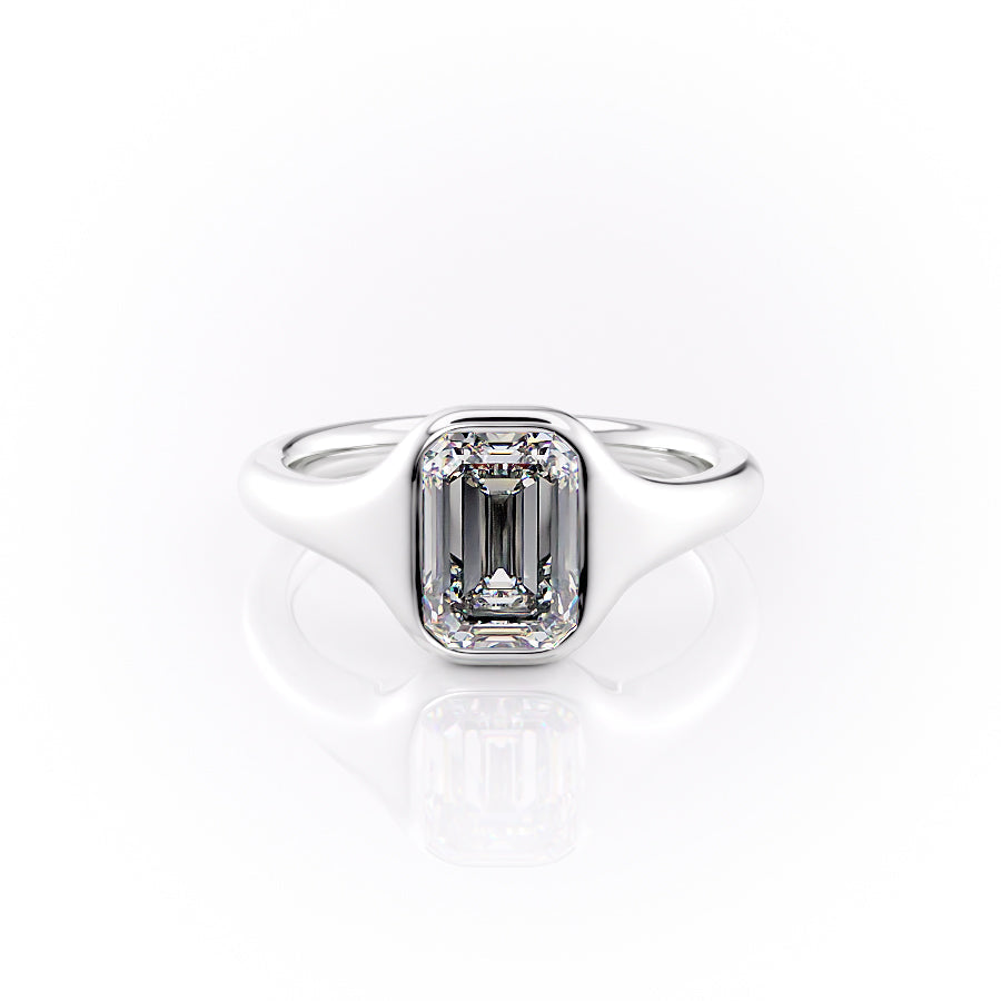 The Stella Set With A 1.5 Carat Emerald Moissanite