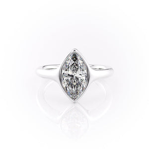 The Stella Set With A 2.5 Carat Marquise Lab Diamond