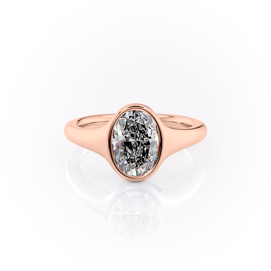 The Stella Set With A 3.5 Carat Oval Moissanite