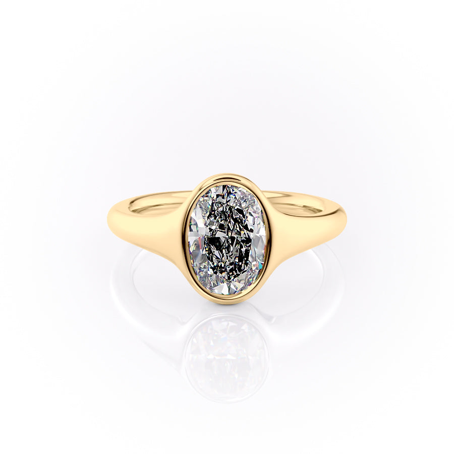 The Stella Set With A 2.5 Carat Oval Moissanite