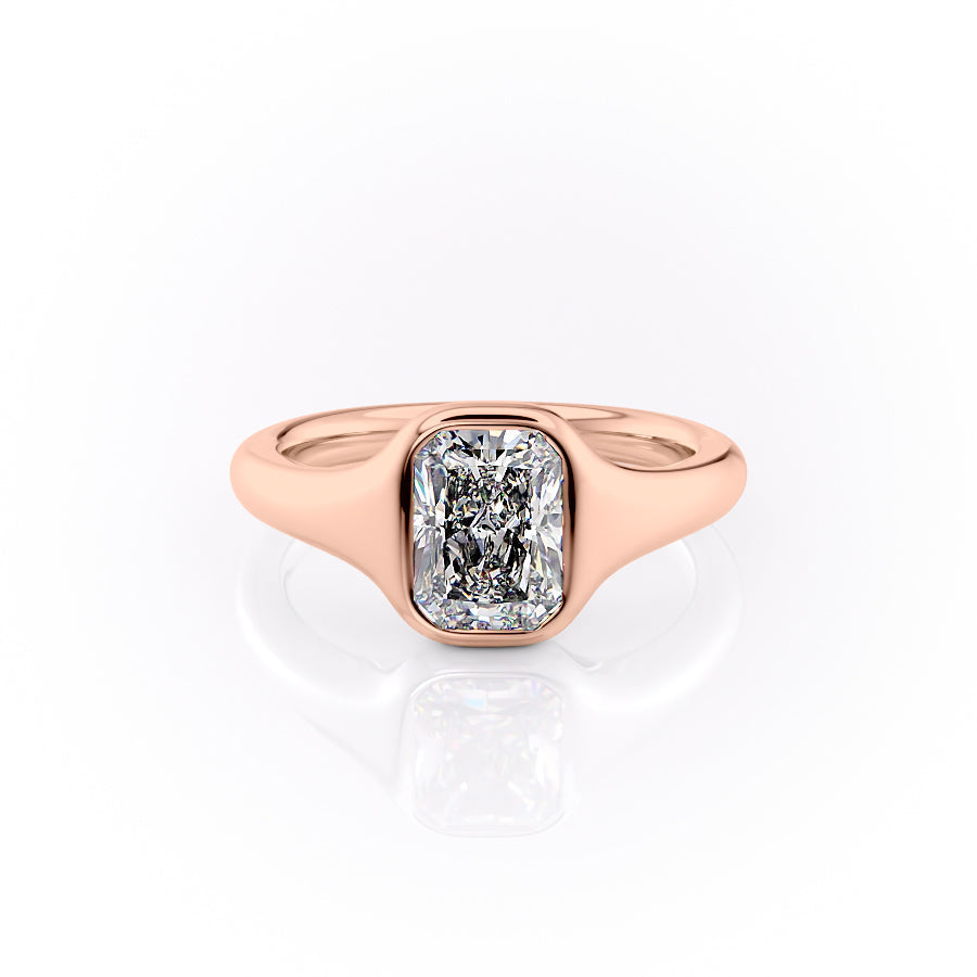 The Stella Set With A 2.5 Carat Radiant Lab Diamond
