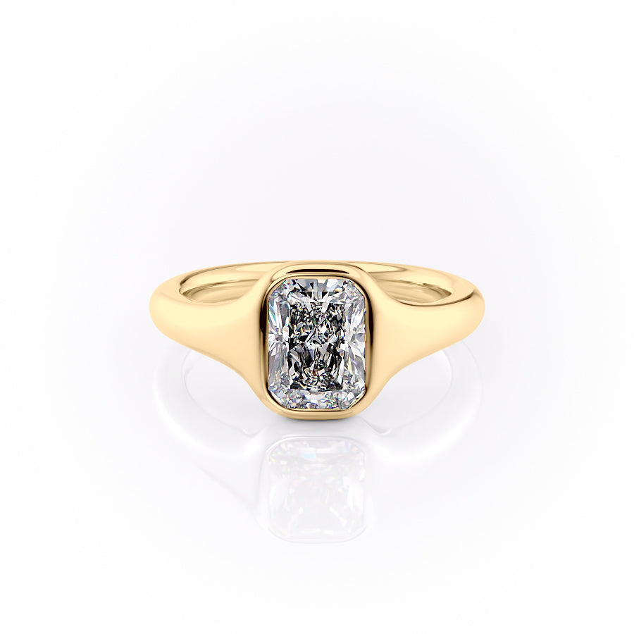 The Stella Set With A 1.5 Carat Radiant Moissanite