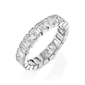 4ct Emerald Half Bezel Eternity