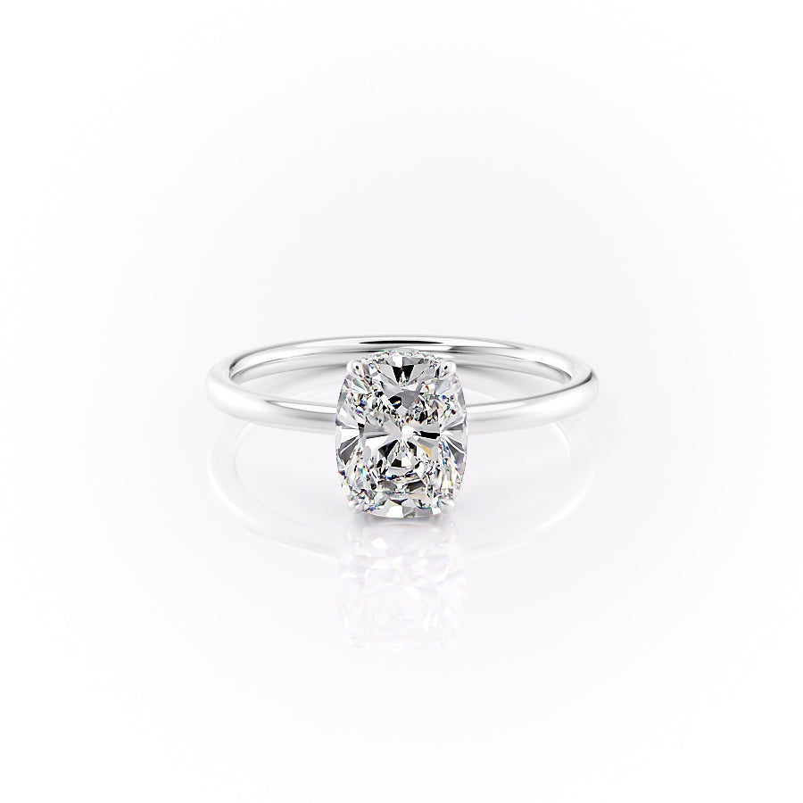 The Aline Set With A 2.5 Carat Elongated Cushion Lab Diamond