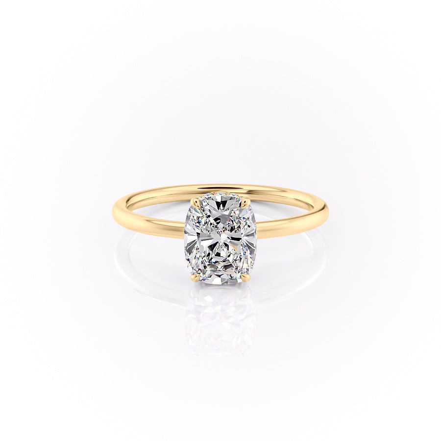 The Aline Set With A 2.5 Carat Elongated Cushion Lab Diamond