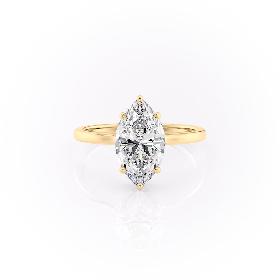The Aline Set With A 5 Carat Marquise Moissanite