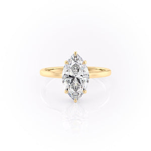 The Aline Set With A 5 Carat Marquise Moissanite