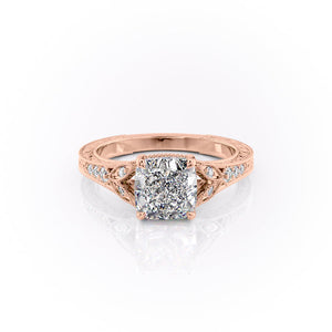 The Violet Set With A 2.5 Carat Cushion Moissanite