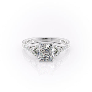 The Violet Set With A 2 Carat Cushion Lab Diamond