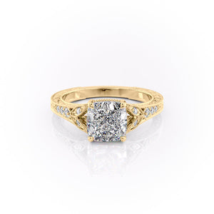 The Violet Set With A 1 Carat Cushion Moissanite