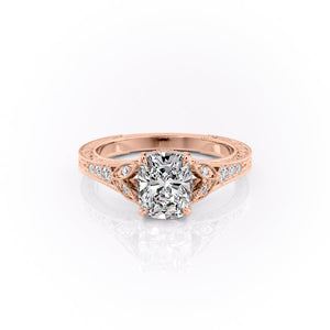 The Violet Set With A 2 Carat Elongated Cushion Lab Diamond