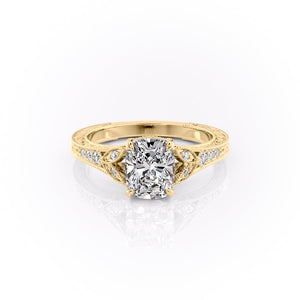 The Violet Set With A 2.5 Carat Elongated Cushion Lab Diamond