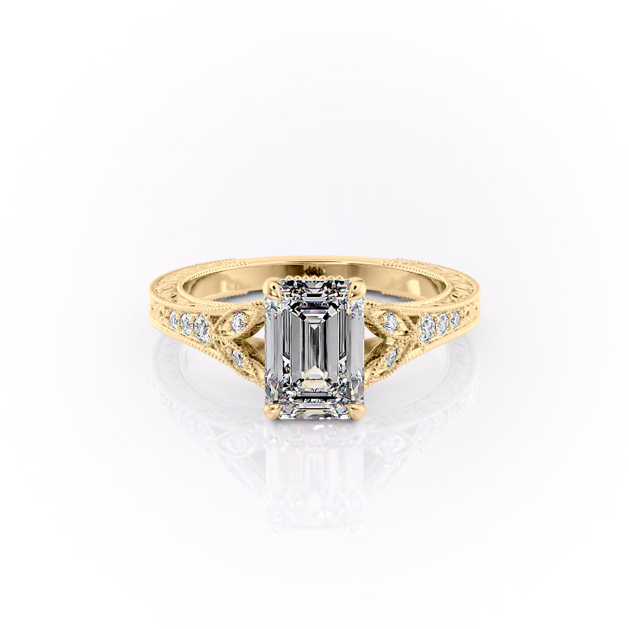 The Violet Set With A 1 Carat Emerald Lab Diamond