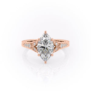 The Violet Set With A 5 Carat Marquise Moissanite