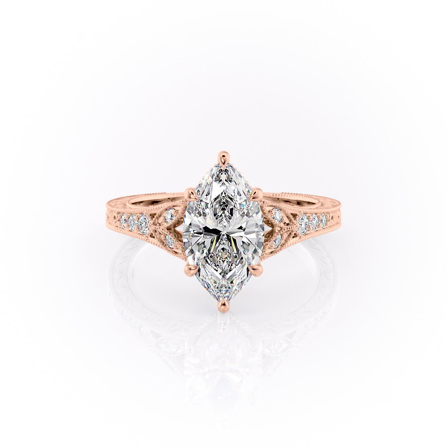 The Violet Set With A 4.5 Carat Marquise Moissanite