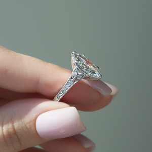 The Violet Set With A 5 Carat Marquise Moissanite