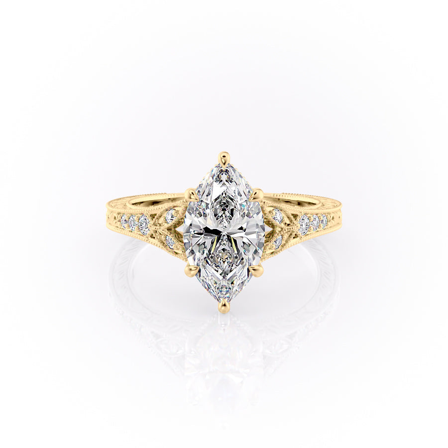 The Violet Set With A 1.5 Carat Marquise Lab Diamond