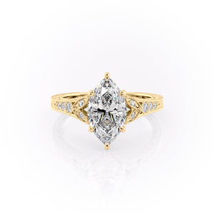 The Violet Set With A 3 Carat Marquise Lab Diamond