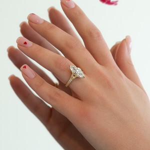 The Violet Set With A 1 Carat Marquise Lab Diamond