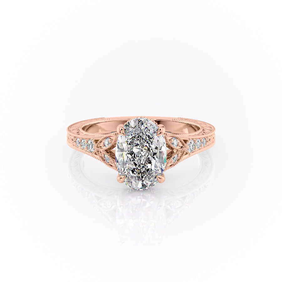 The Violet Set With A 1 Carat Oval Lab Diamond
