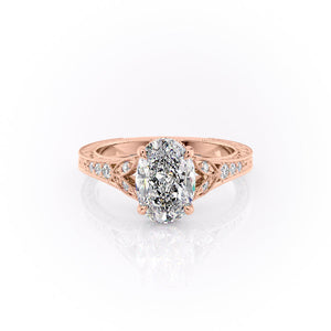 The Violet Set With A 2.5 Carat Oval Moissanite