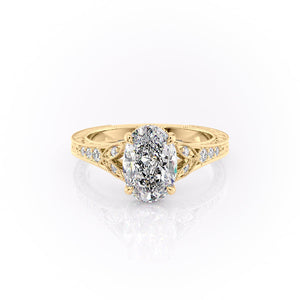 The Violet Set With A 2 Carat Oval Moissanite