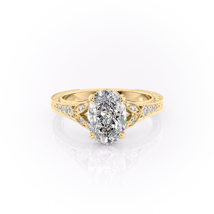 The Violet Set With A 1 Carat Oval Moissanite