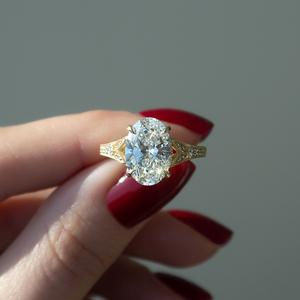The Violet Set With A 2.5 Carat Oval Lab Diamond