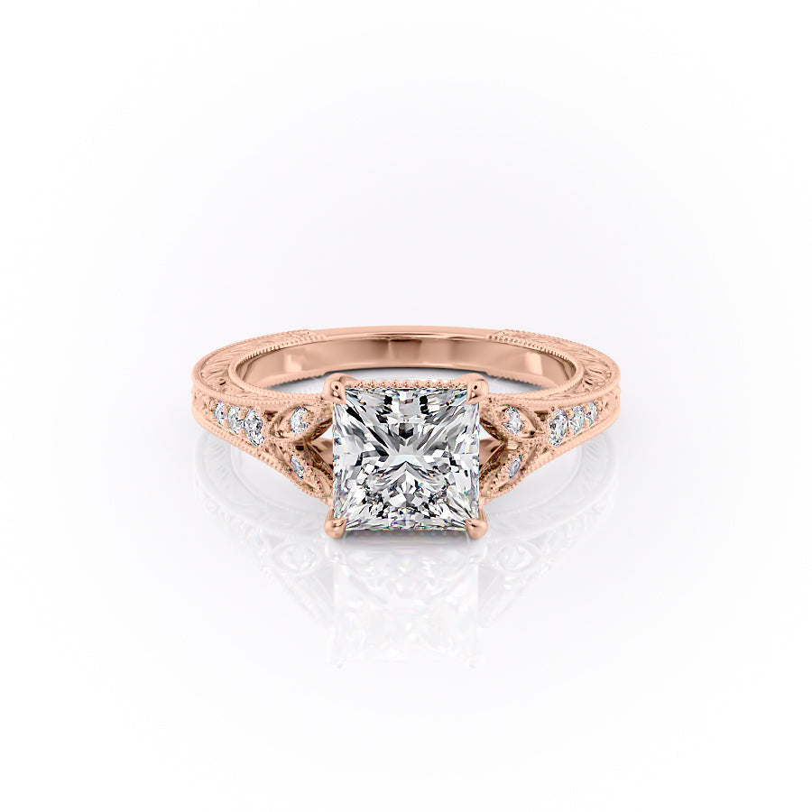 The Violet Set With A 2.5 Carat Princess Lab Diamond