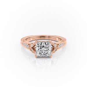 The Violet Set With A 1 Carat Princess Moissanite