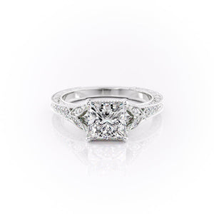 The Violet Set With A 2.5 Carat Princess Lab Diamond