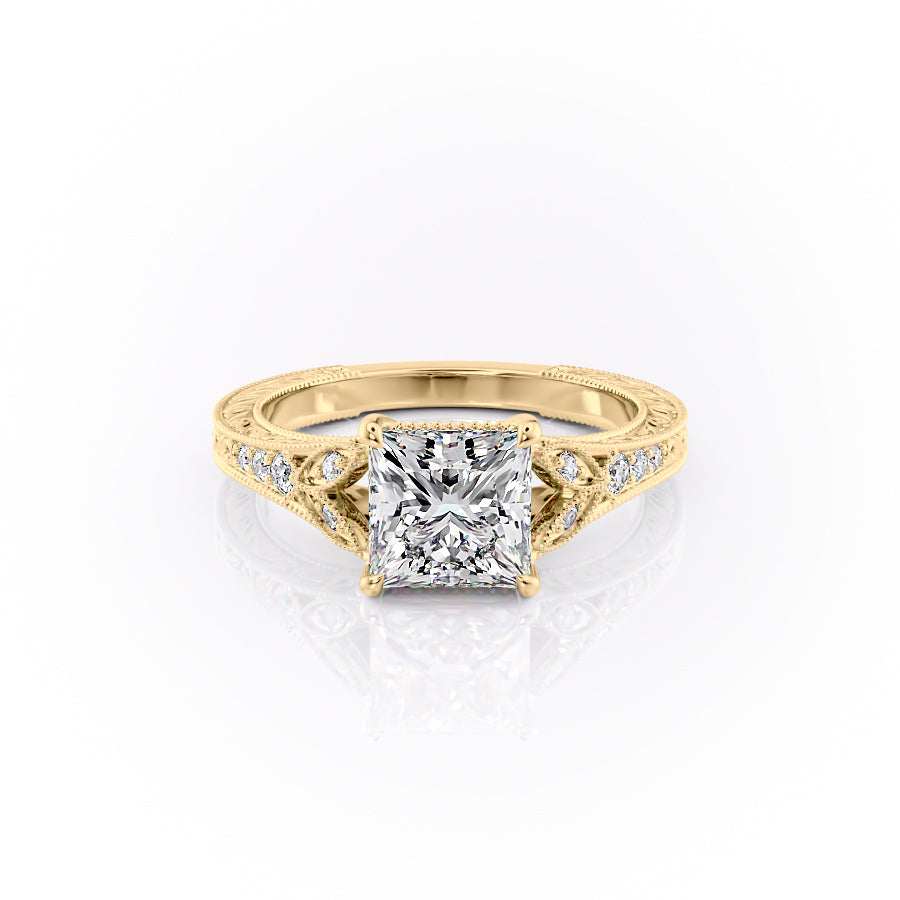 The Violet Set With A 2 Carat Princess Moissanite